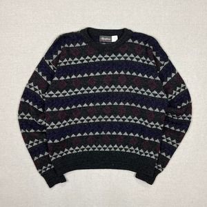 Vintage 90's abstract multicolor grandpa sweater